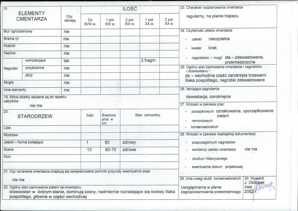 KC - Karta cmentarza, skan nr 2