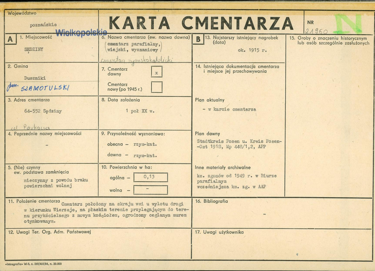 Karta cmentarza, skan nr 1