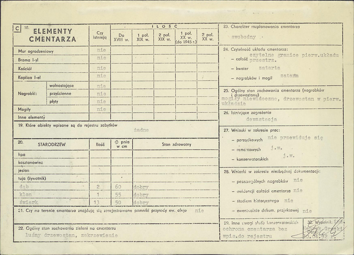 Karta cmentarza, skan nr 2