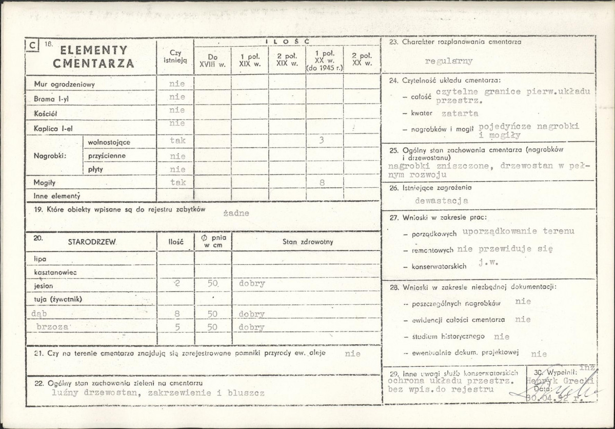 Karta cmentarza, skan nr 2