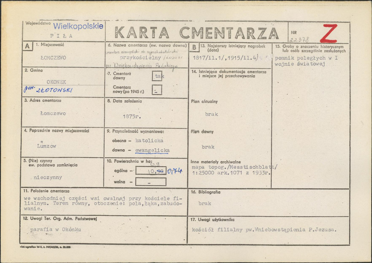 Karta cmentarza, skan nr 1