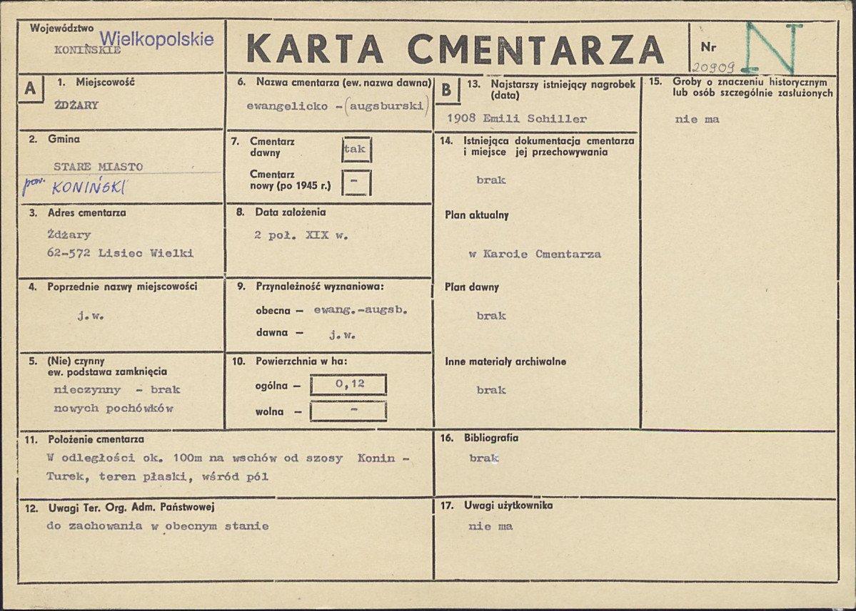 Karta cmentarza, skan nr 1