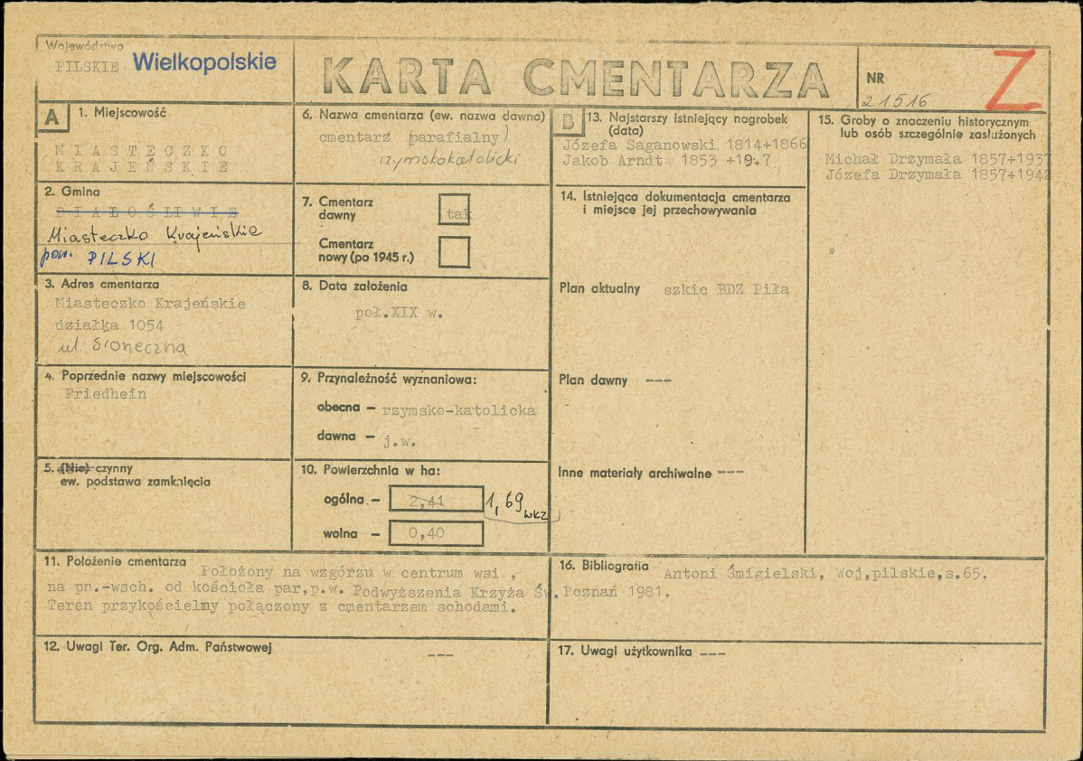 Karta cmentarza, skan nr 1