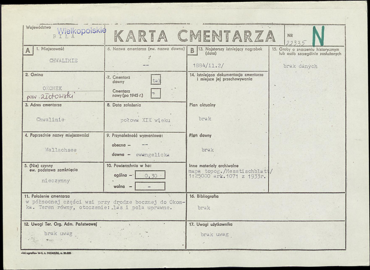 Karta cmentarza, skan nr 1