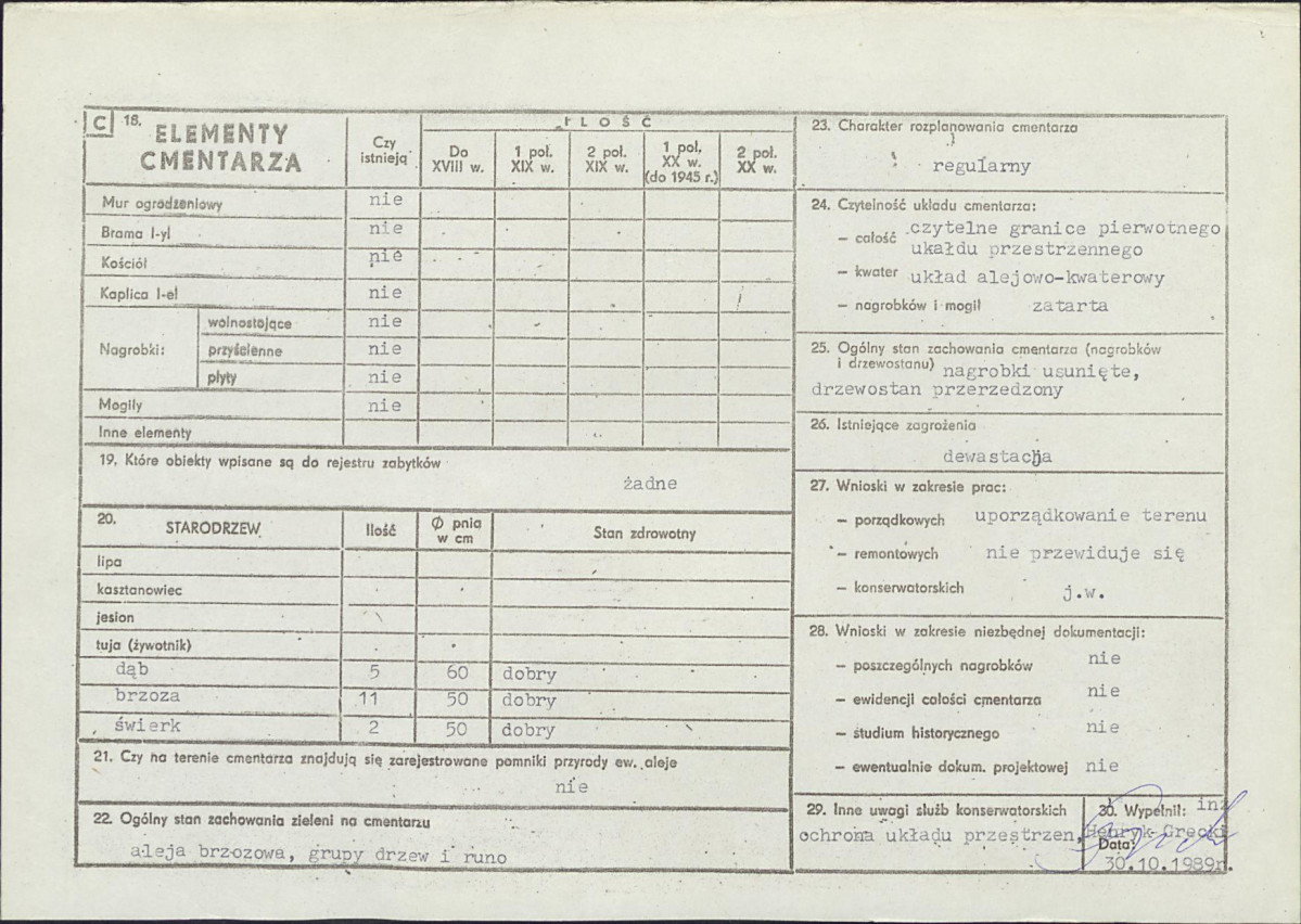 Karta cmentarza, skan nr 2
