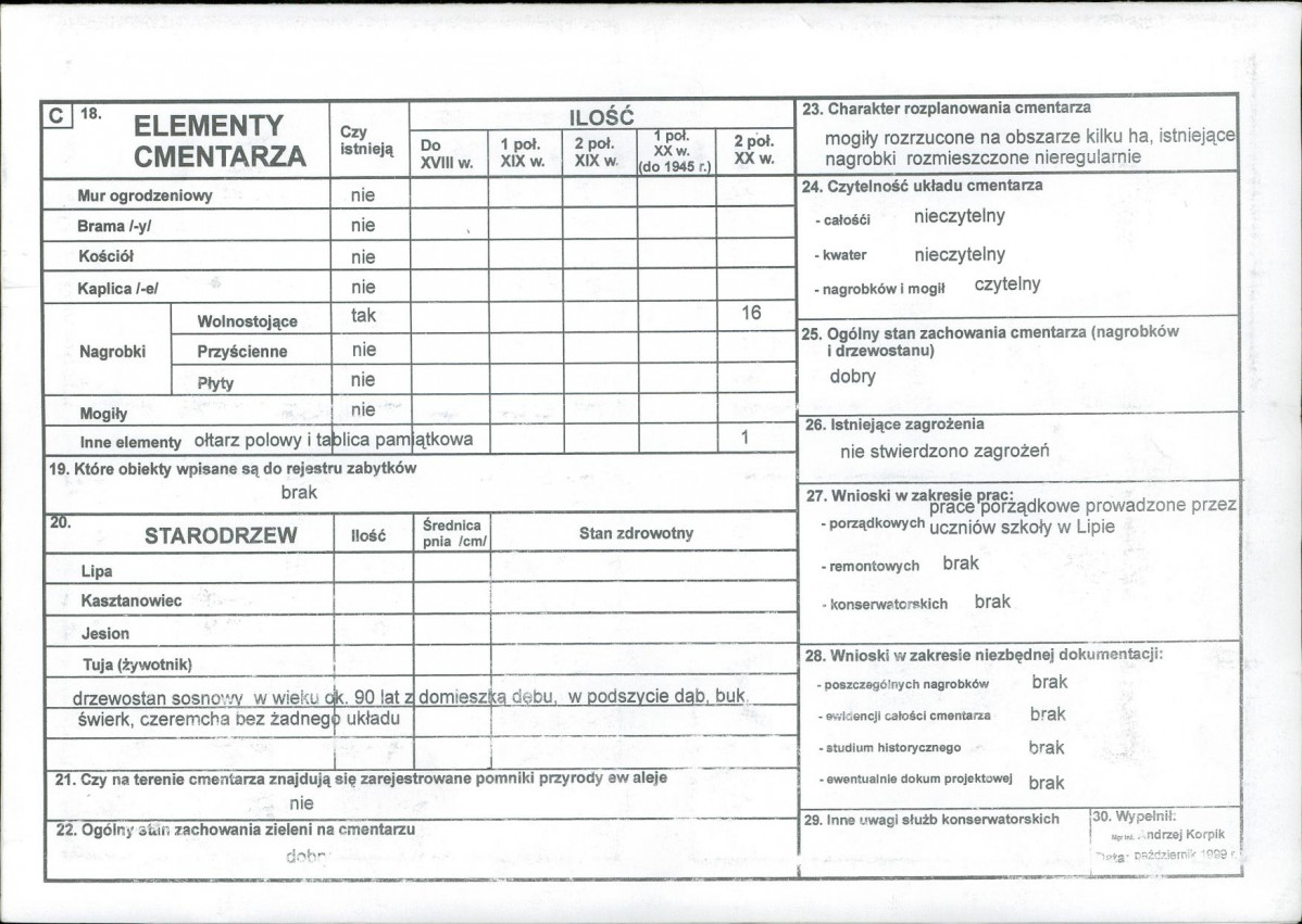KC - Karta cmentarza, skan nr 2