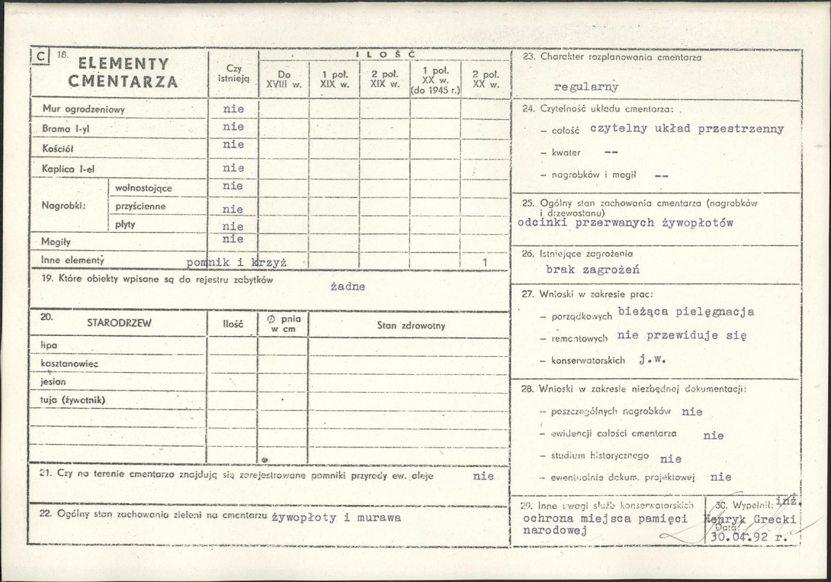 Karta cmentarza, skan nr 2