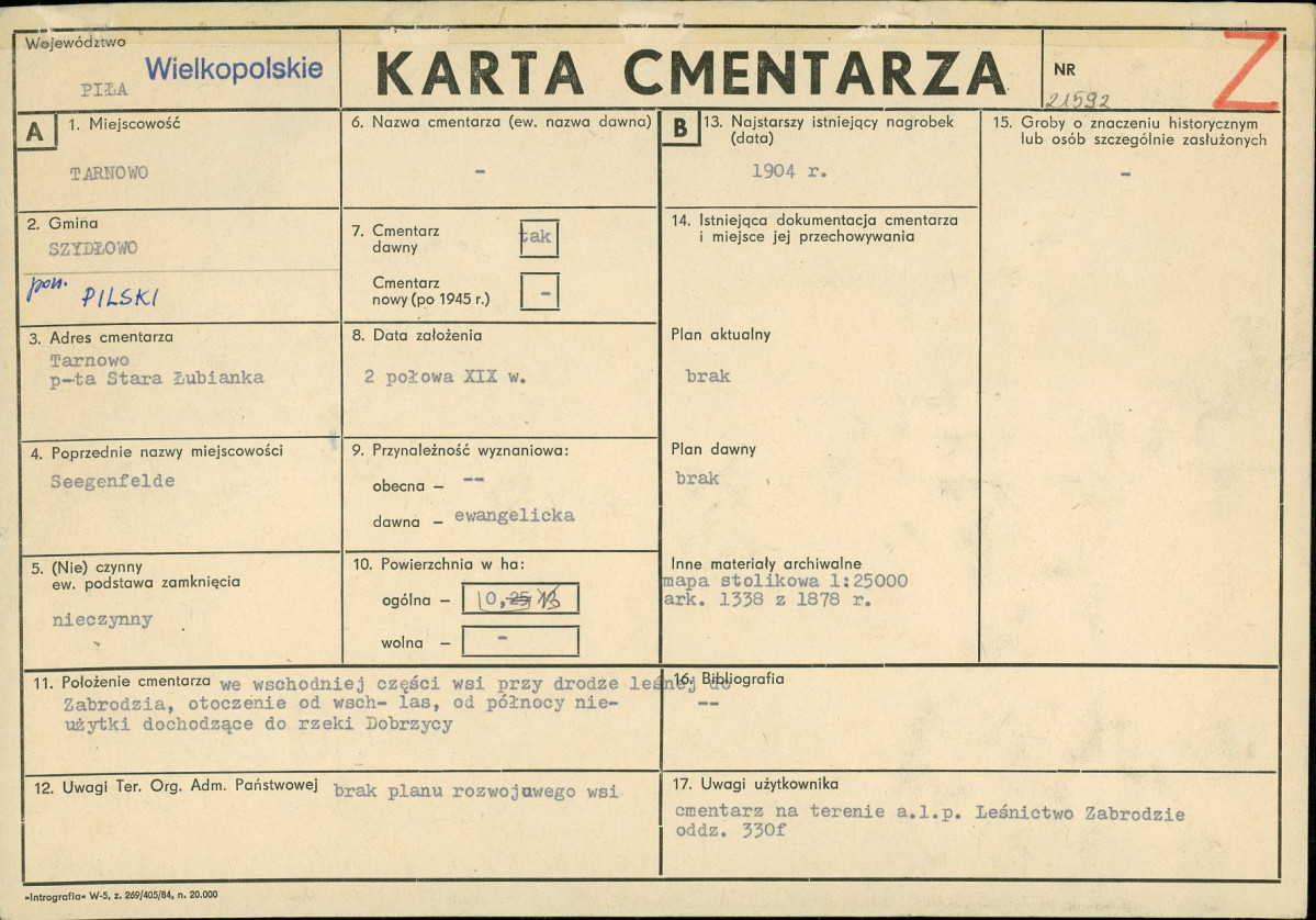 Karta cmentarza, skan nr 1