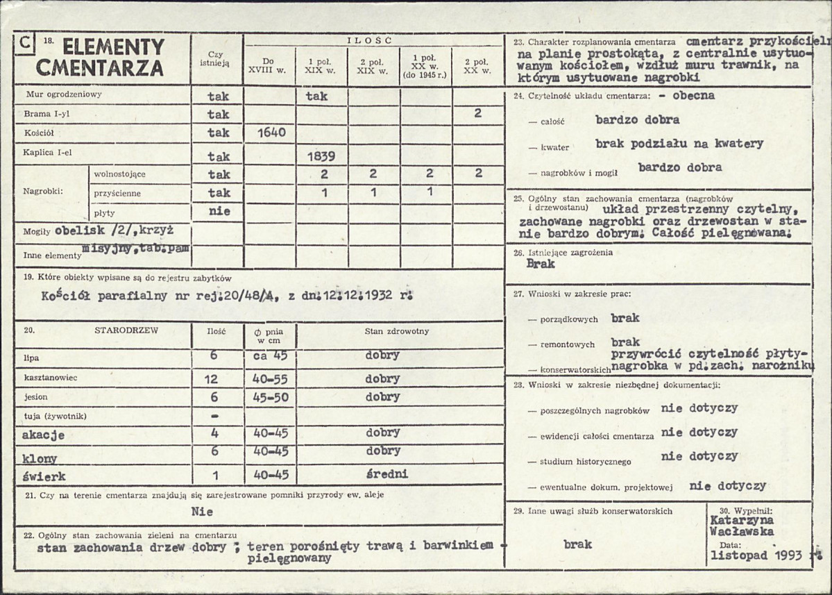 Karta cmentarza, skan nr 2