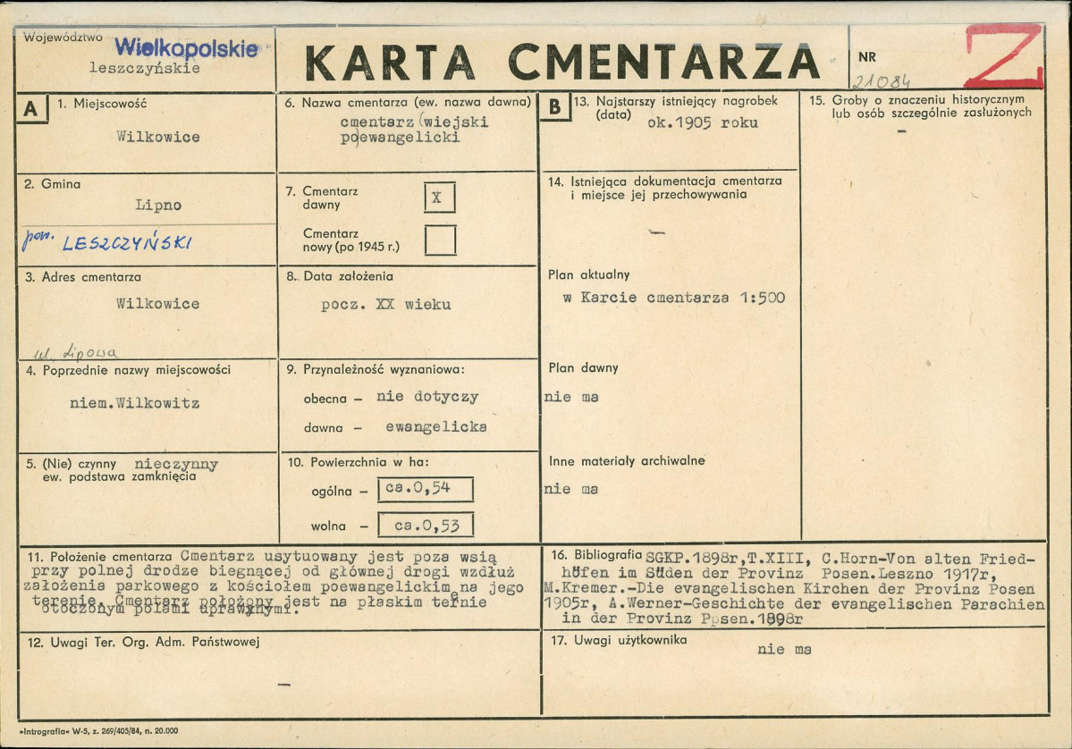 Karta cmentarza, skan nr 1
