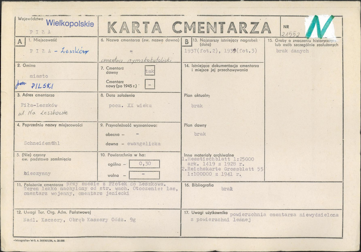 Karta cmentarza, skan nr 1