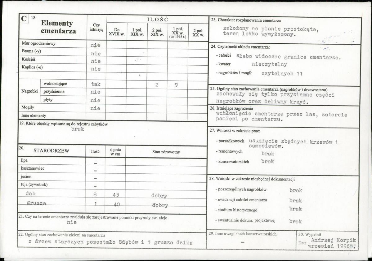 KC - Karta cmentarza, skan nr 2