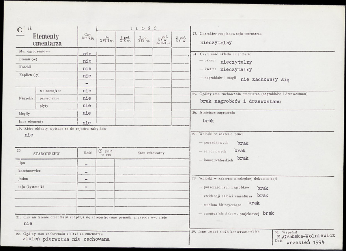 Karta cmentarza, skan nr 2
