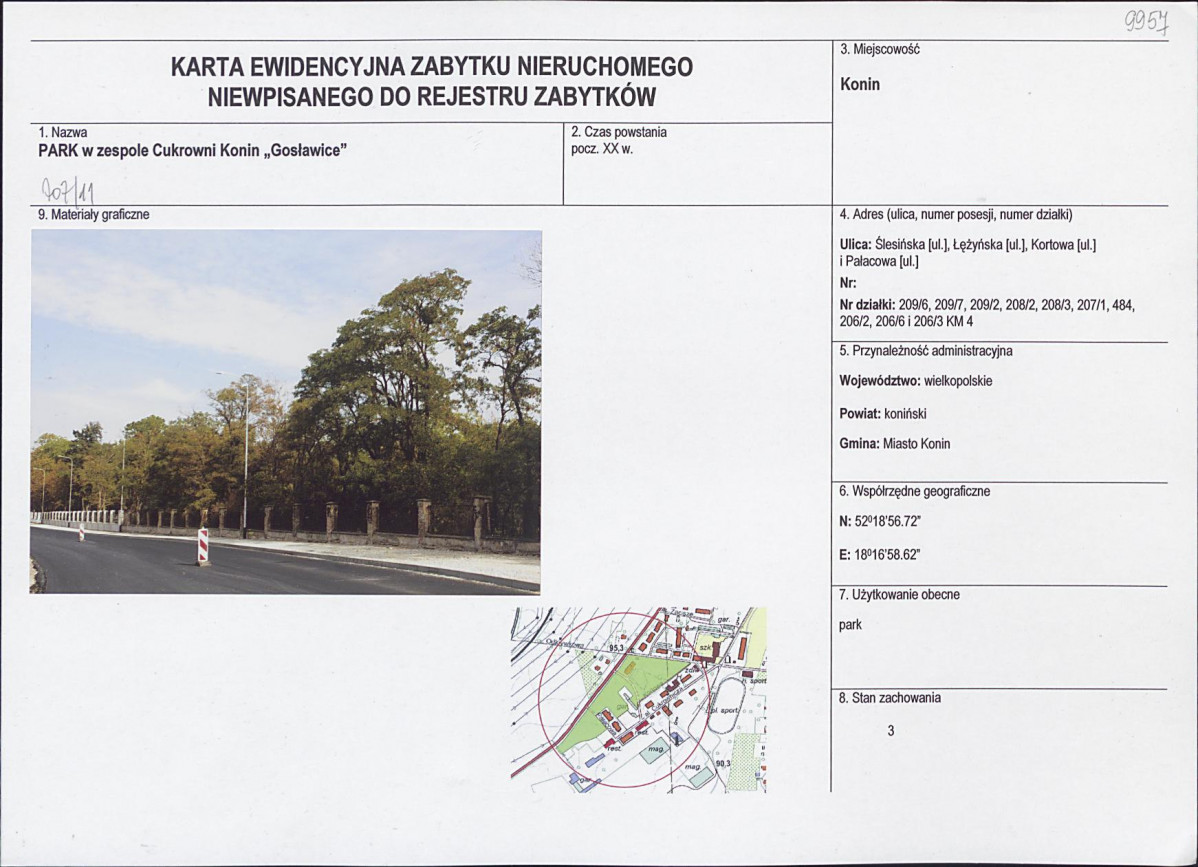 Karta obiektu niewpisanego do rejestru, skan nr 1
