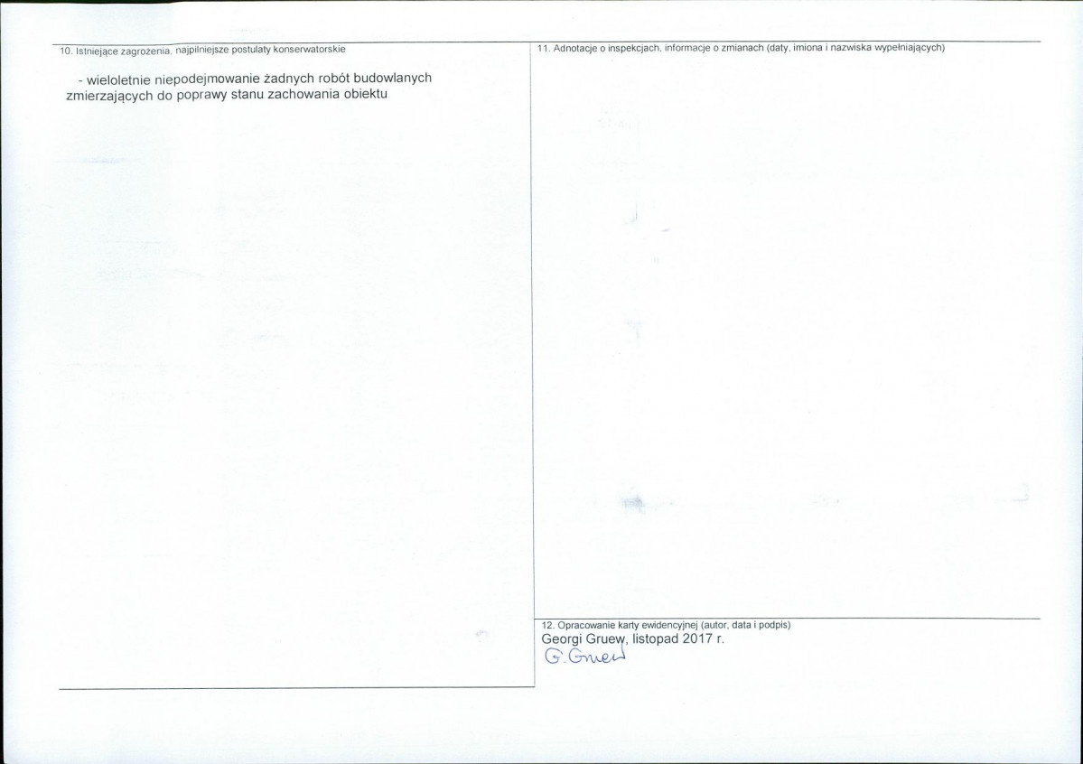 Karta obiektu niewpisanego do rejestru, skan nr 2