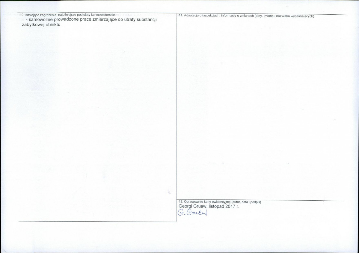 Karta obiektu niewpisanego do rejestru, skan nr 2