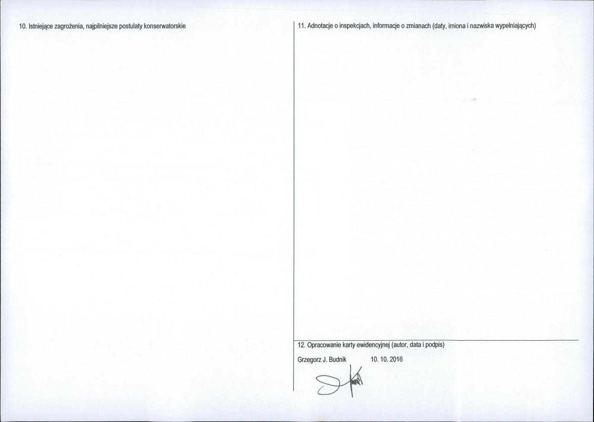 Karta obiektu niewpisanego do rejestru, skan nr 2