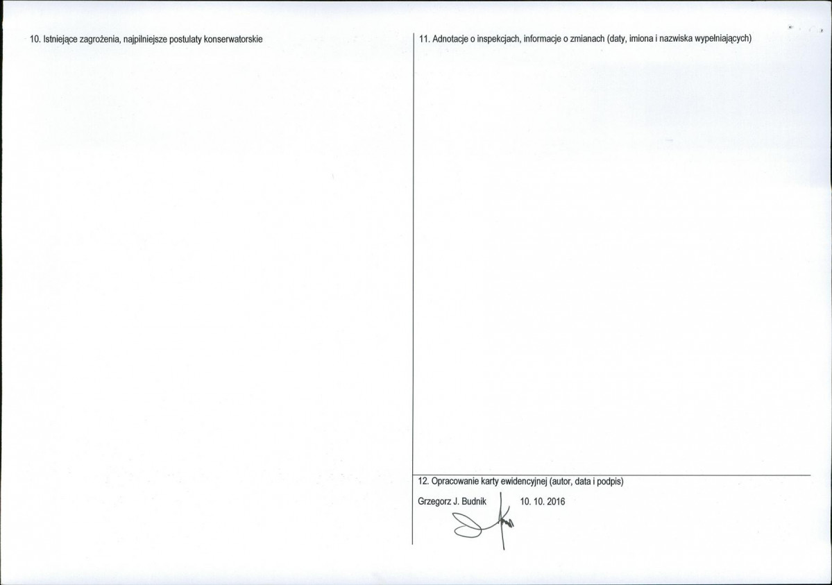 Karta obiektu niewpisanego do rejestru, skan nr 2