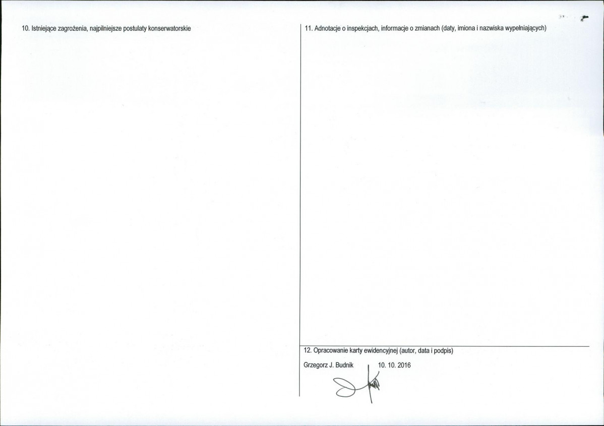 Karta obiektu niewpisanego do rejestru, skan nr 2