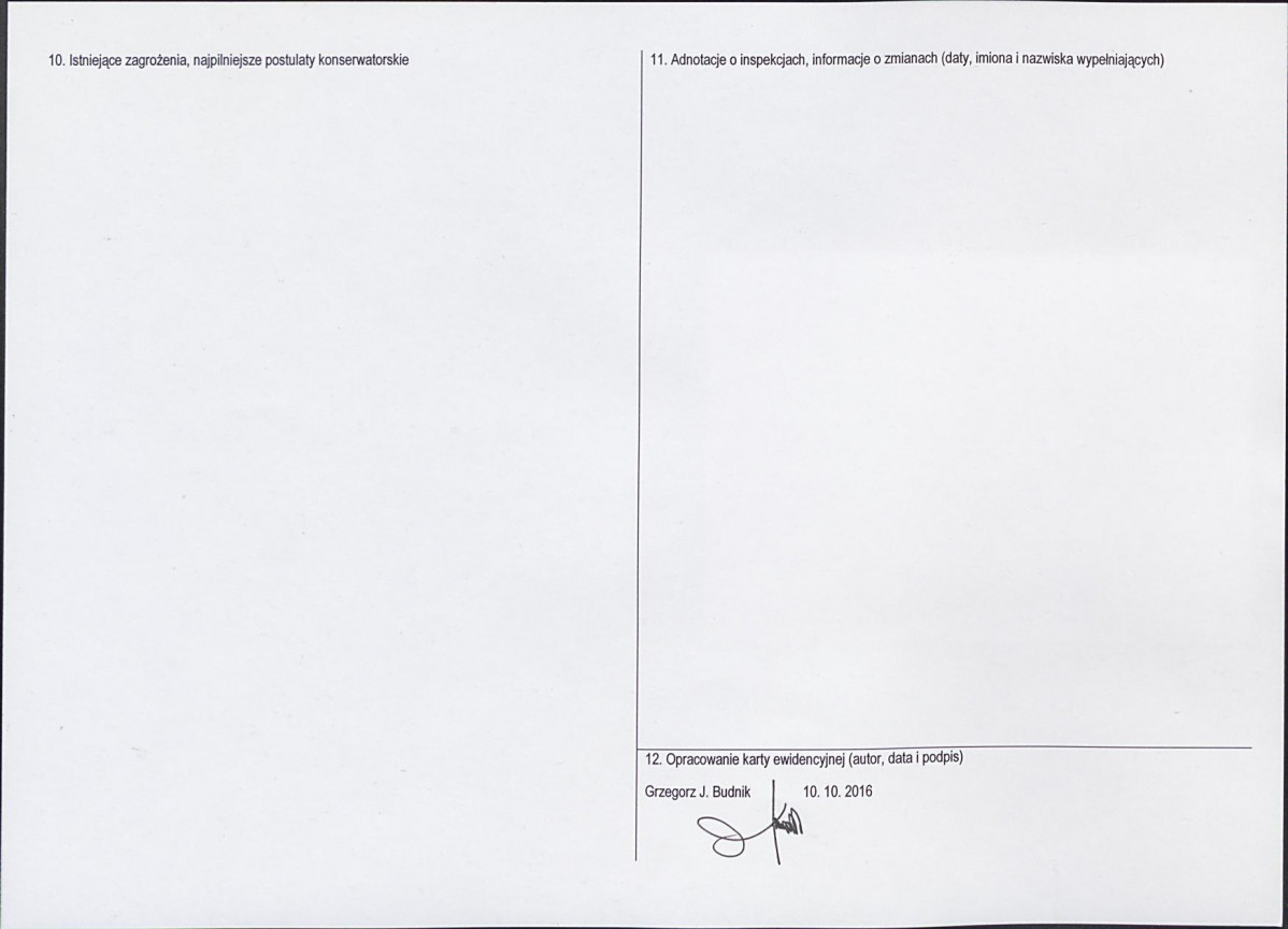 Karta obiektu niewpisanego do rejestru, skan nr 2