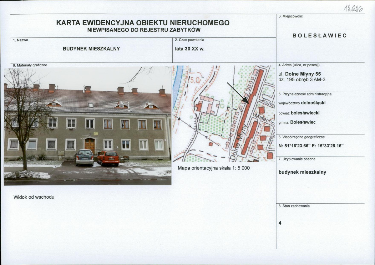 Karta obiektu niewpisanego do rejestru, skan nr 1