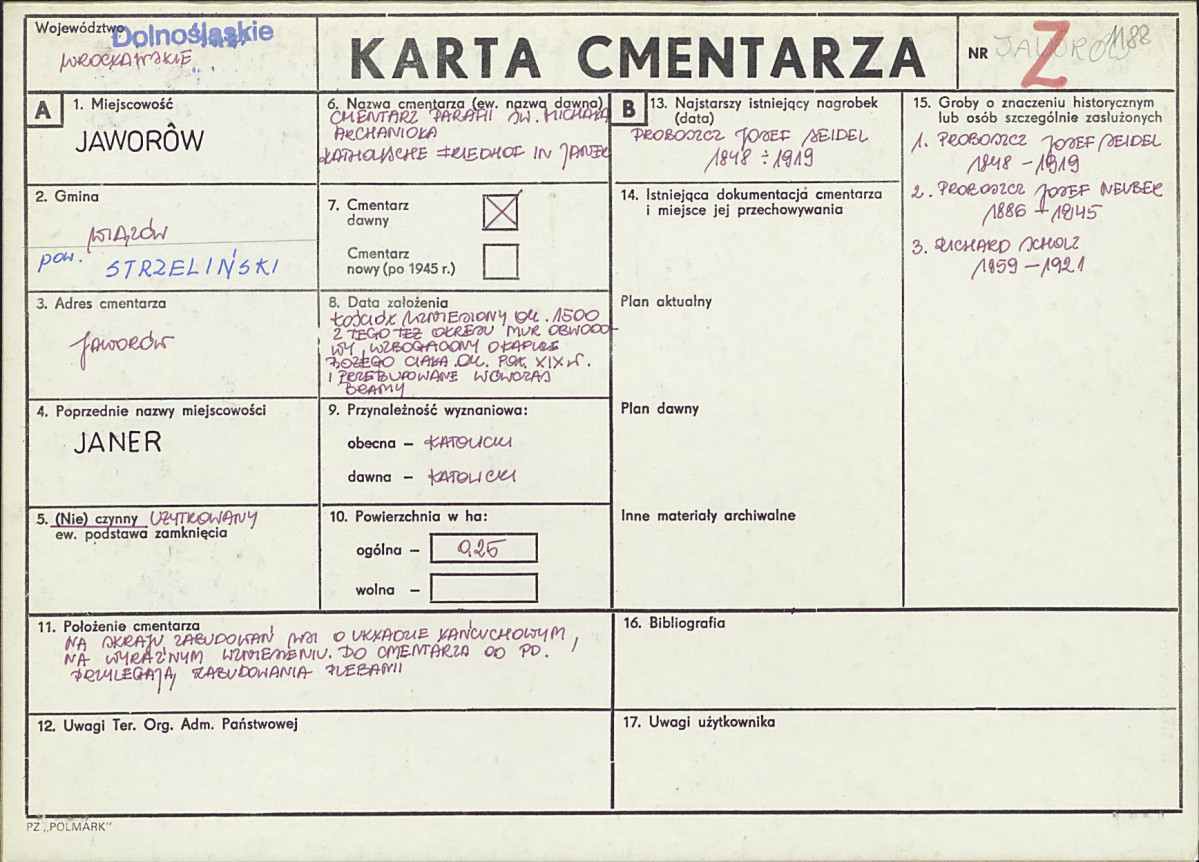 Karta cmentarza, skan nr 1