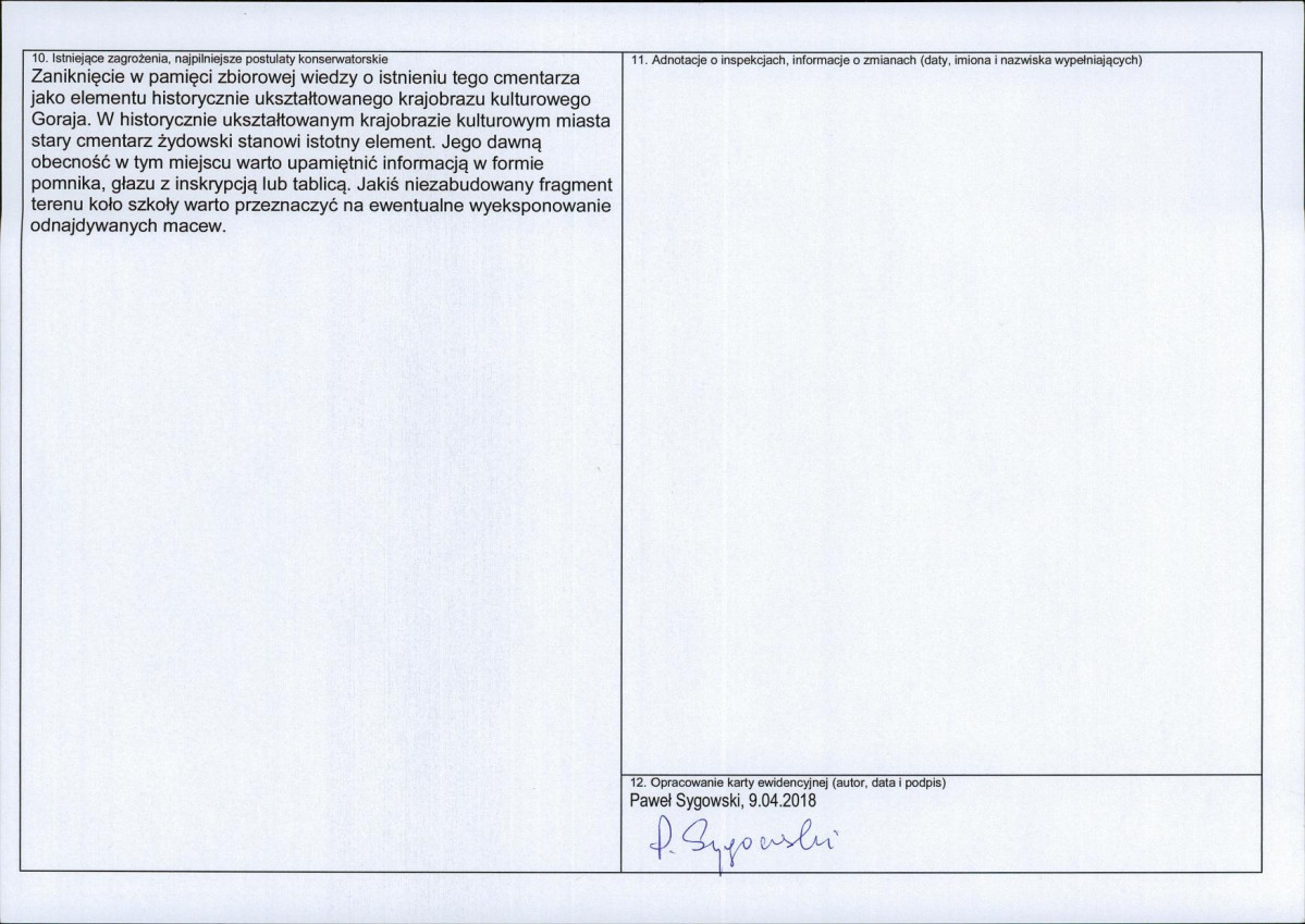 Karta obiektu niewpisanego do rejestru, skan nr 2