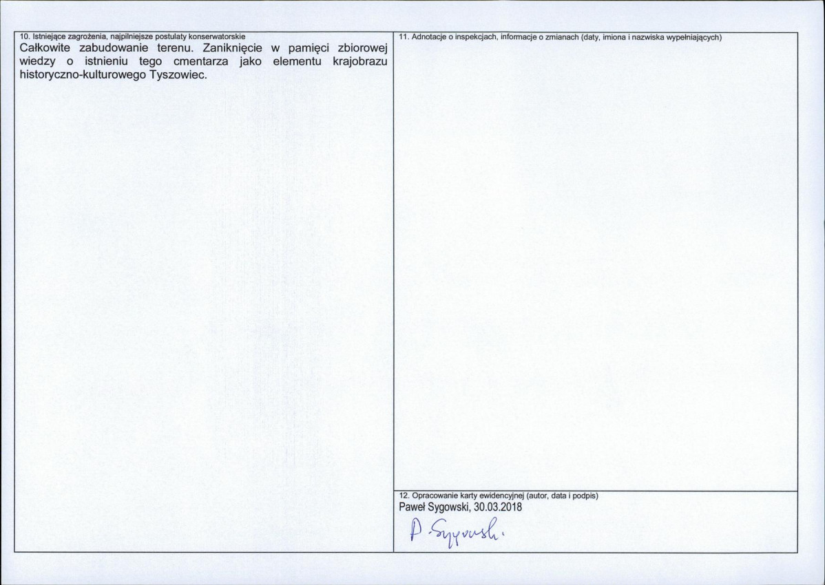 Karta obiektu niewpisanego do rejestru, skan nr 2