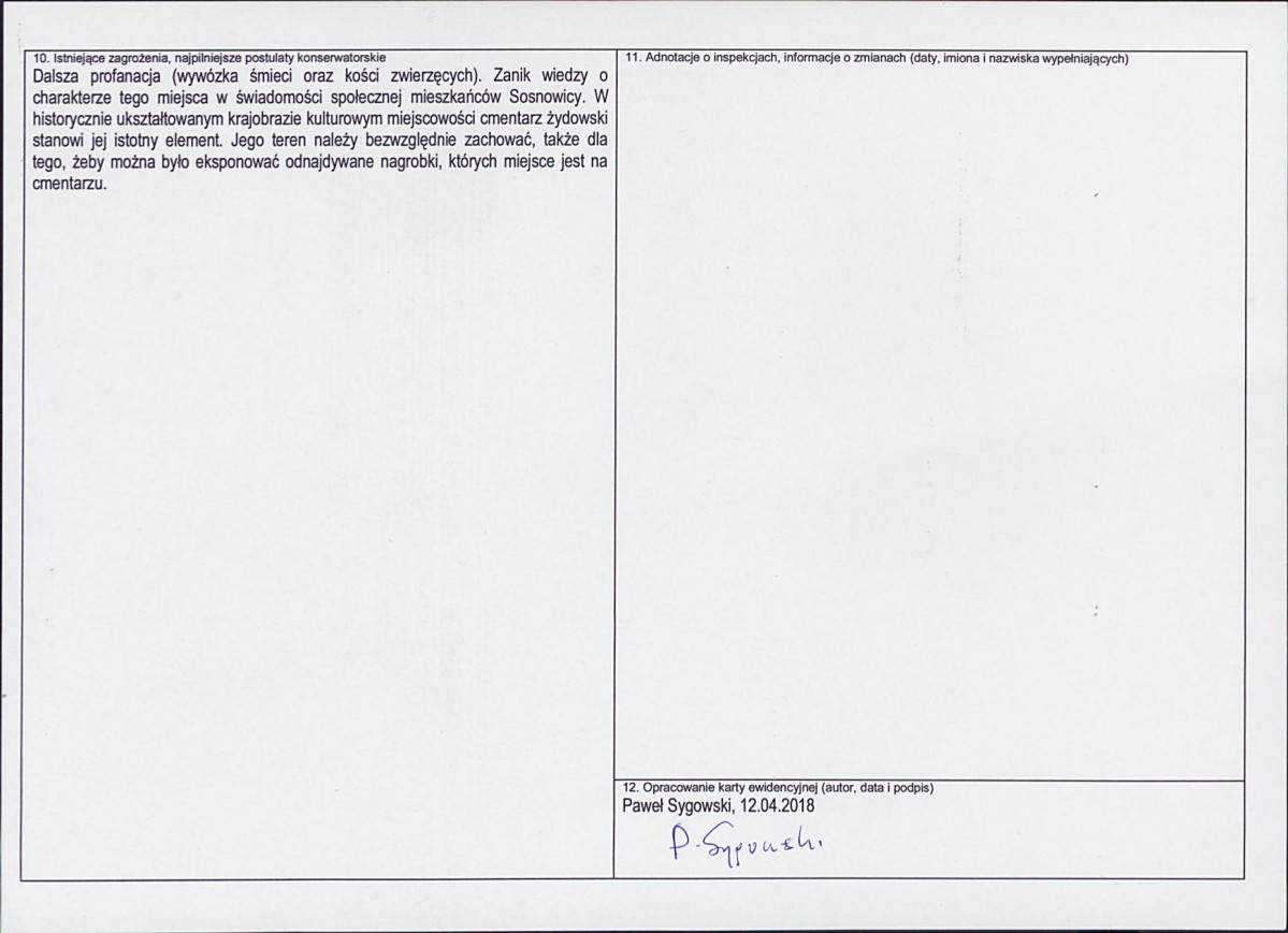 KEZN - Karta obiektu niewpisanego do rejestru, skan nr 2