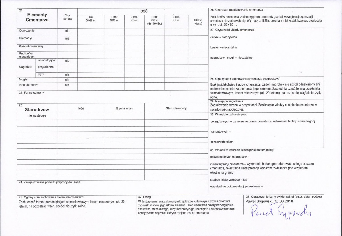 Karta cmentarza, skan nr 2