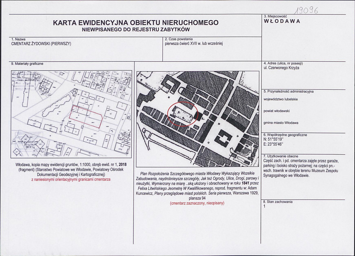 Karta obiektu niewpisanego do rejestru, skan nr 1