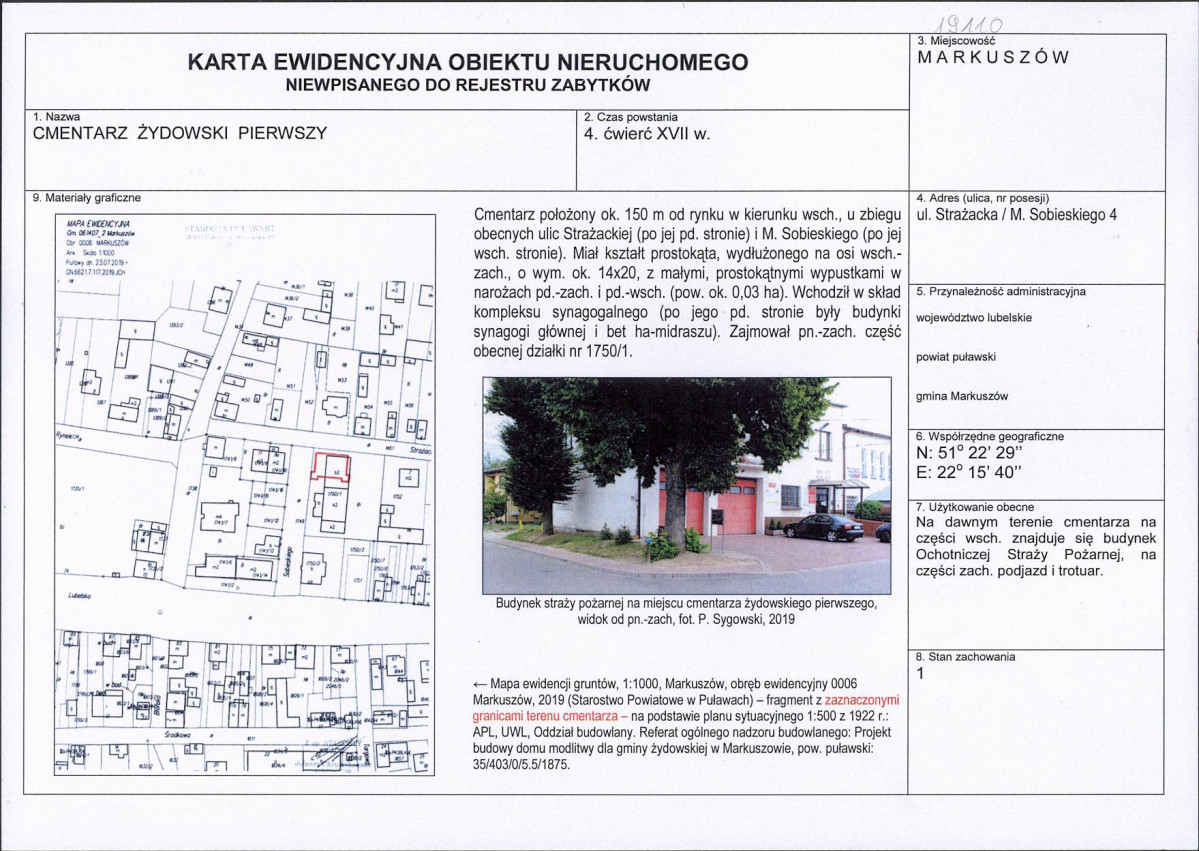 KEZN - Karta obiektu niewpisanego do rejestru, skan nr 1