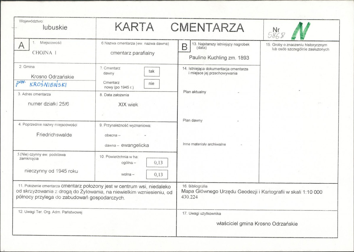 Karta cmentarza, skan nr 1
