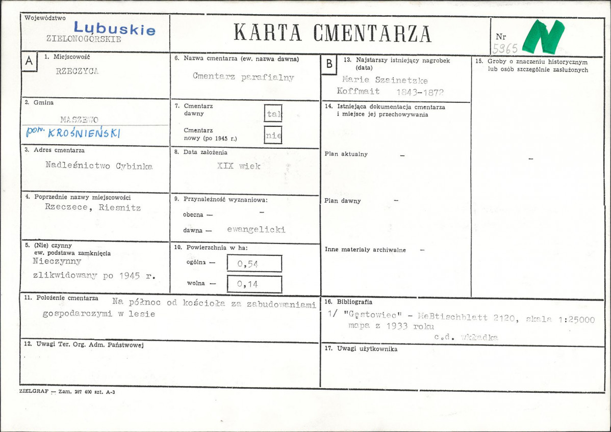 Karta cmentarza, skan nr 1