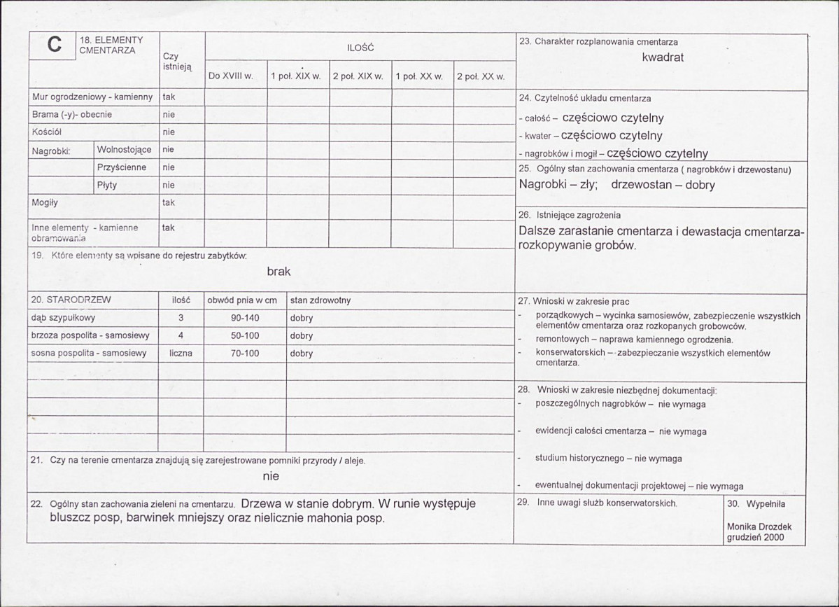 Karta cmentarza, skan nr 2
