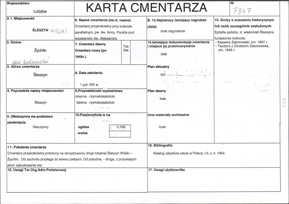 Karta cmentarza, skan nr 1