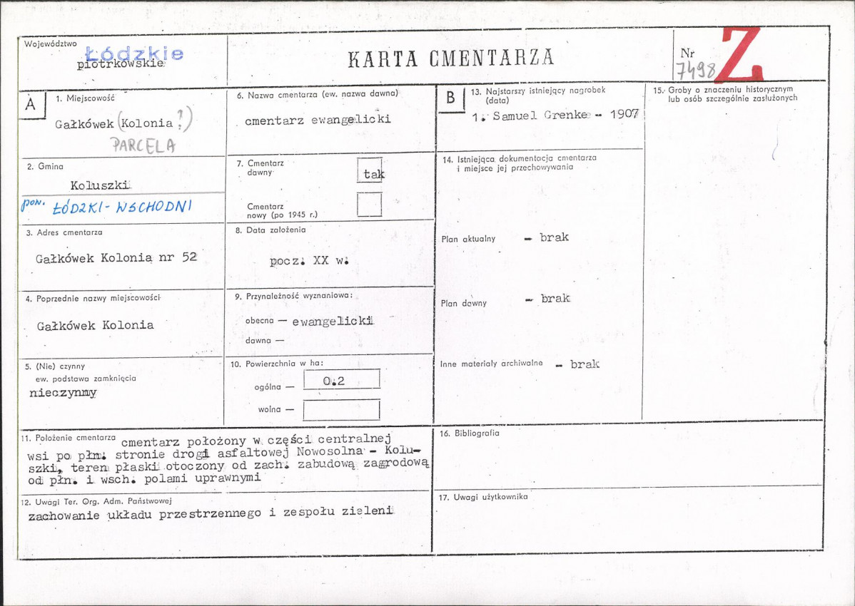 Karta cmentarza, skan nr 1