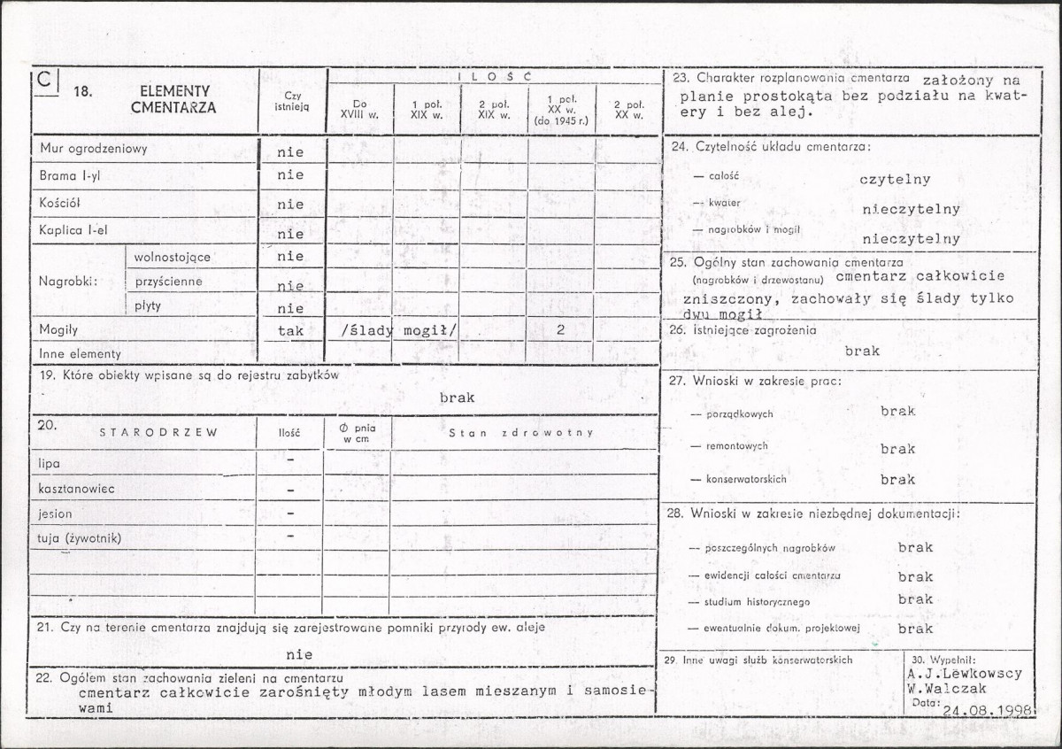 KC - Karta cmentarza, skan nr 2