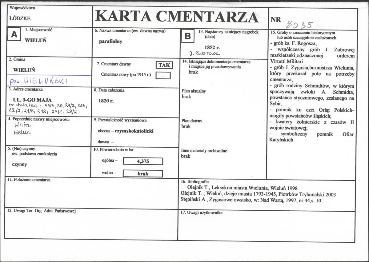 Karta cmentarza, skan nr 1