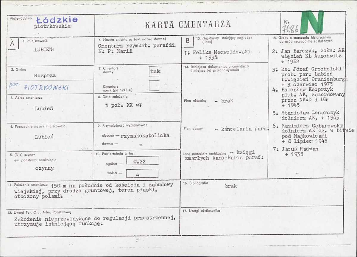 Karta cmentarza, skan nr 1