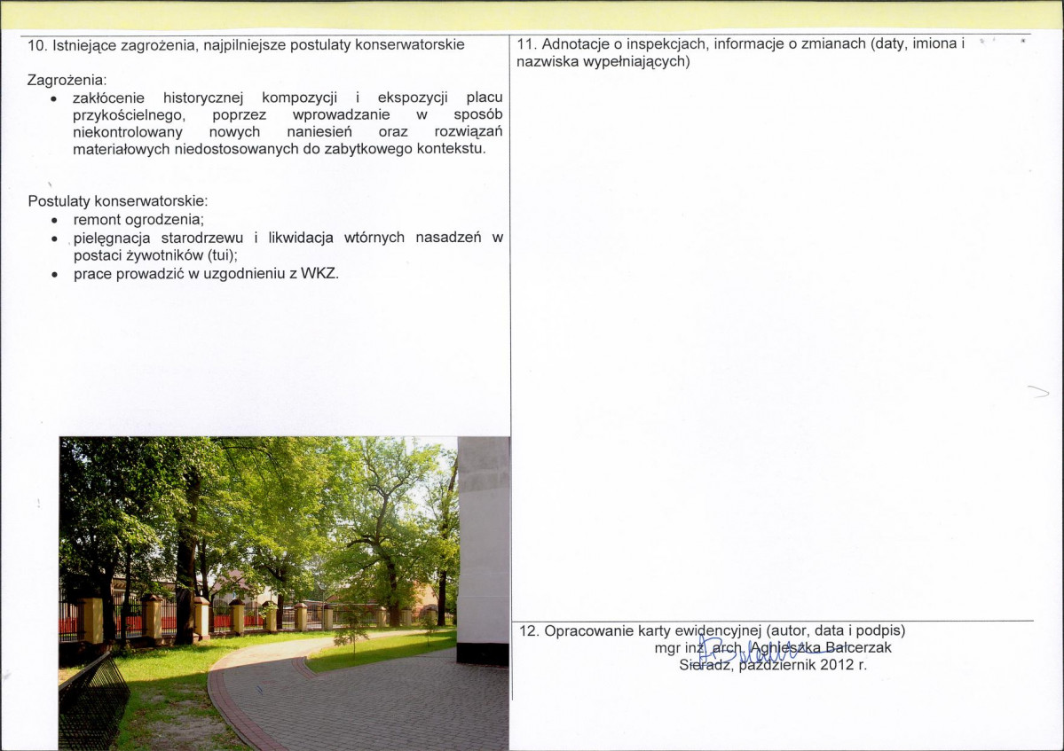 Karta obiektu niewpisanego do rejestru, skan nr 2