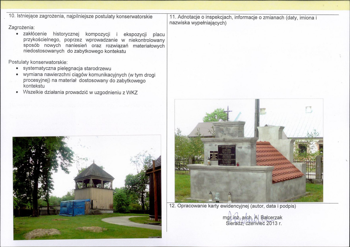 Karta obiektu niewpisanego do rejestru, skan nr 2