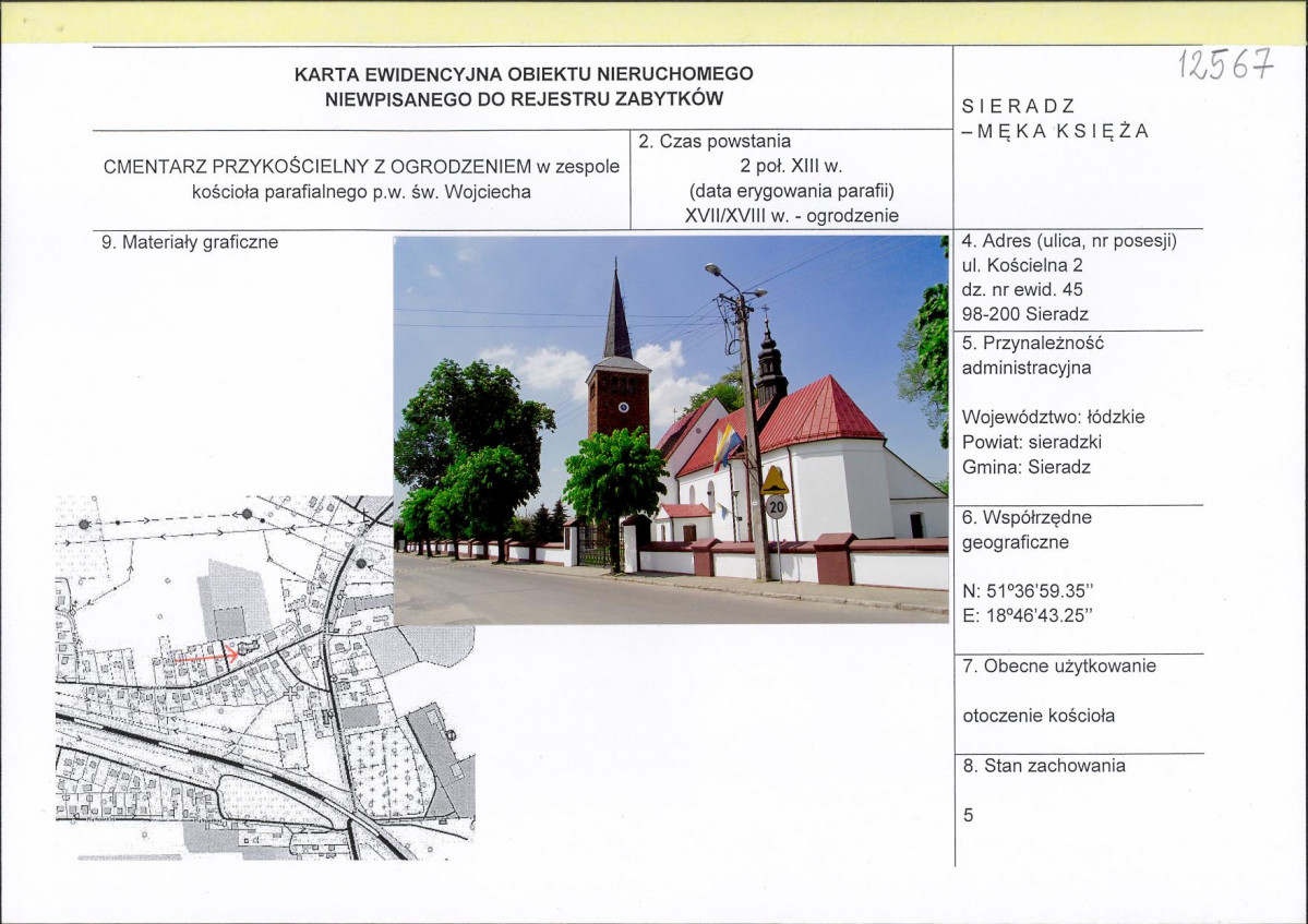 Karta obiektu niewpisanego do rejestru, skan nr 1