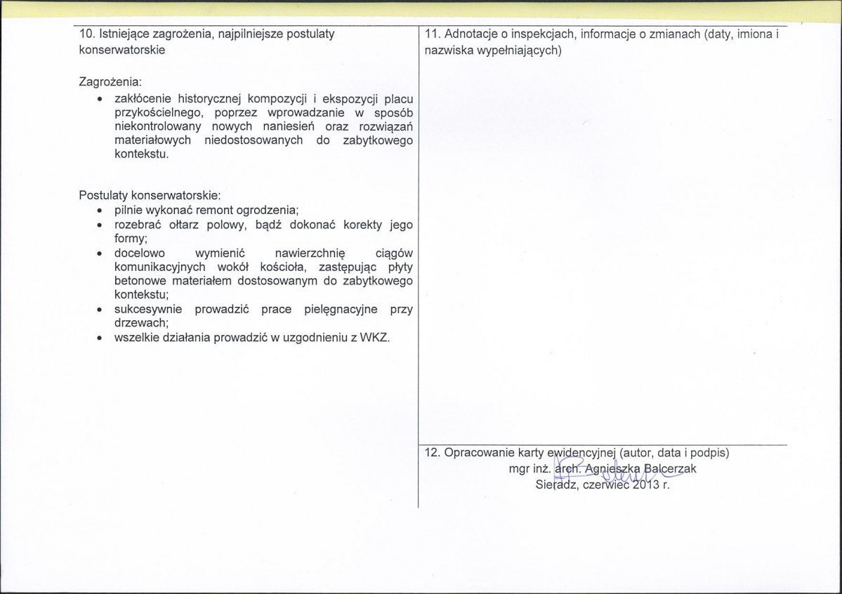 Karta obiektu niewpisanego do rejestru, skan nr 2