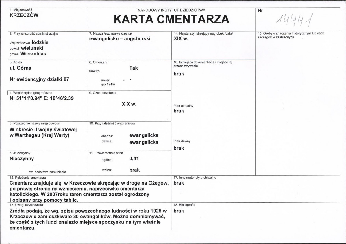 Karta cmentarza, skan nr 1