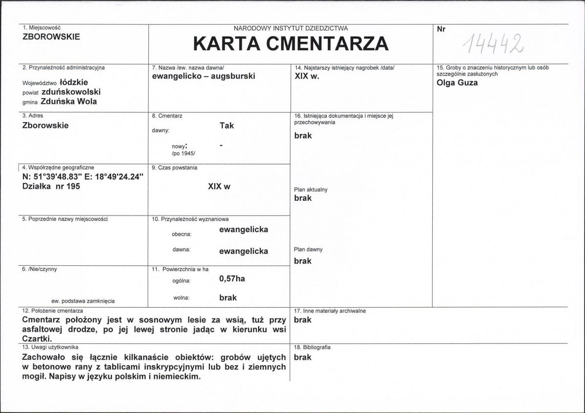 Karta cmentarza, skan nr 1