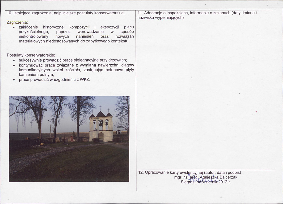 Karta obiektu niewpisanego do rejestru, skan nr 2