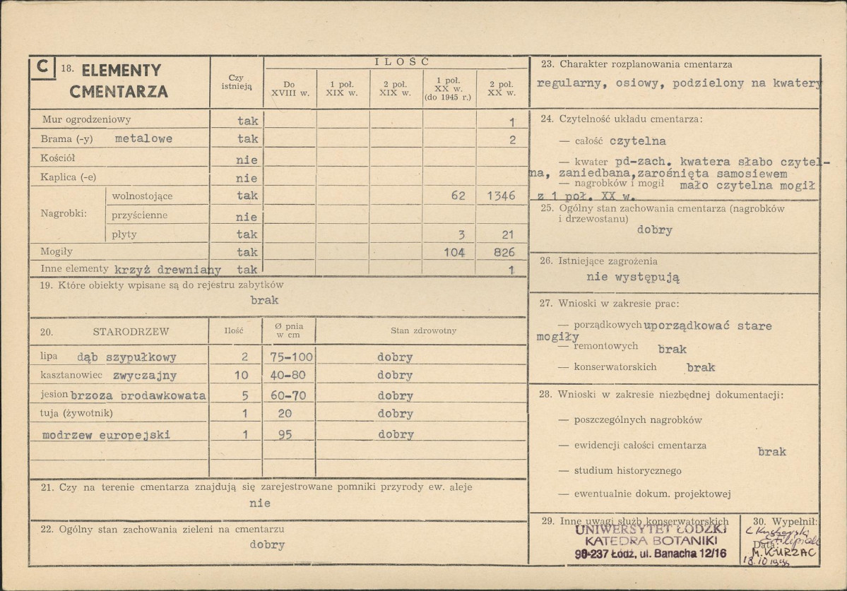 KC - Karta cmentarza, skan nr 2