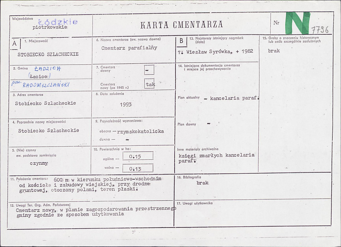 Karta cmentarza, skan nr 1