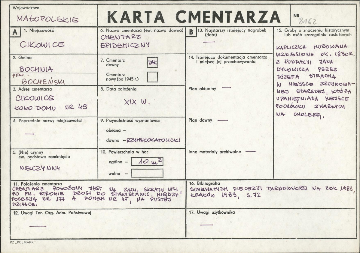 Karta cmentarza, skan nr 1